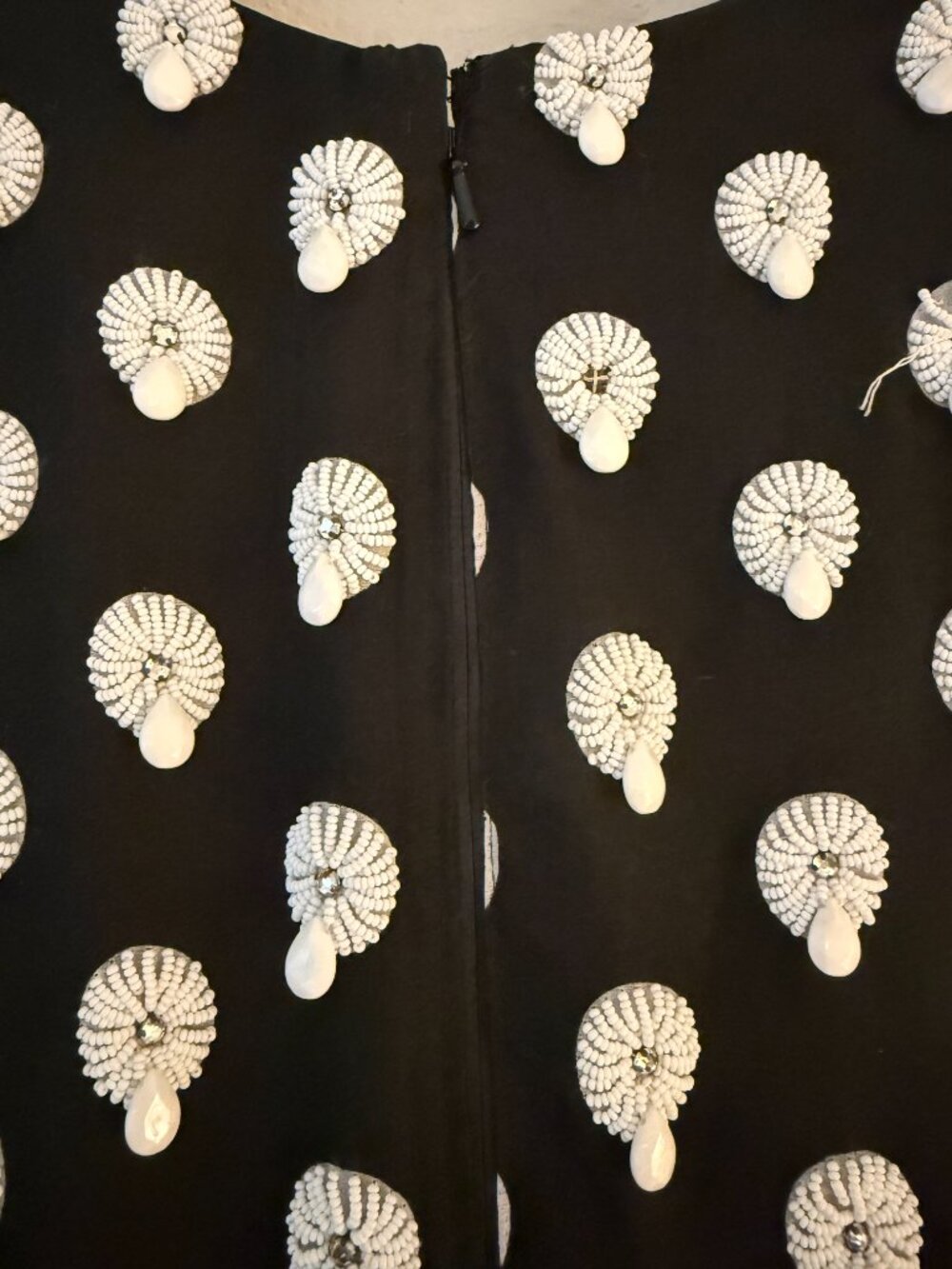 Vintage 60s O'Brien's Sleeveles Beaded Pleated Chiffon Cocktail Dress Medium - Picture 14 of 16